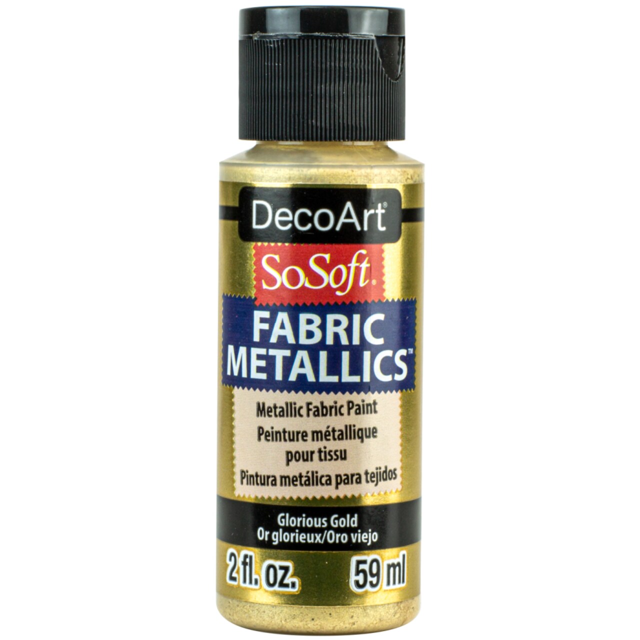 DecoArt SoSoft Metallic Fabric Paint 2oz – The Ultimate Soft, Flexible, Machine Washable Acrylic Paint for Clothing, Canvas Shoes, Tote Bags & DIY Crafts